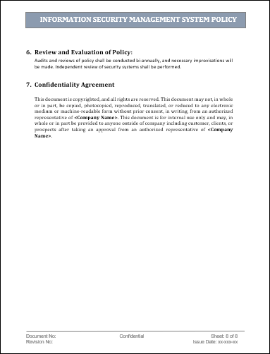 ISMS Policy Template, Information Security Management System