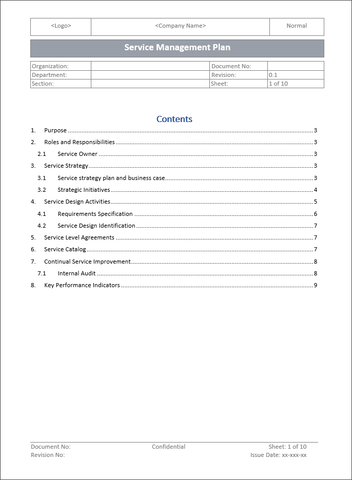 Service Management Plan Template IT Governance Docs service-management-plan-template-it-governance-docs