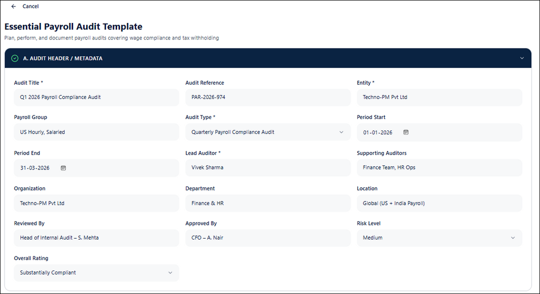 Essential Payroll Audit Template: Ensure Compliance, Accuracy, and Efficiency in Your Payroll Processes