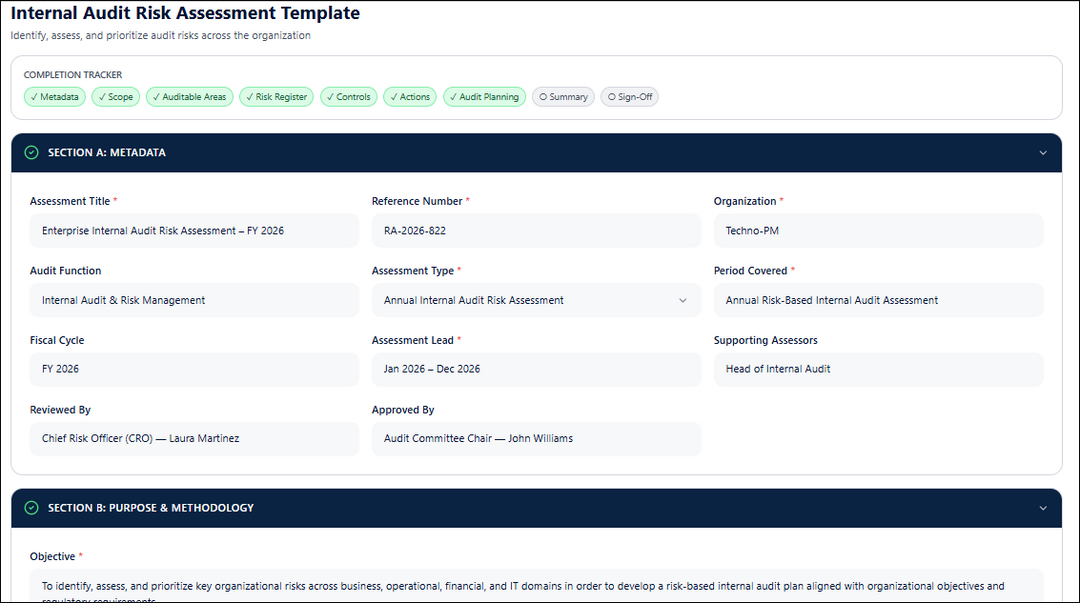 Internal Audit Risk Assessment