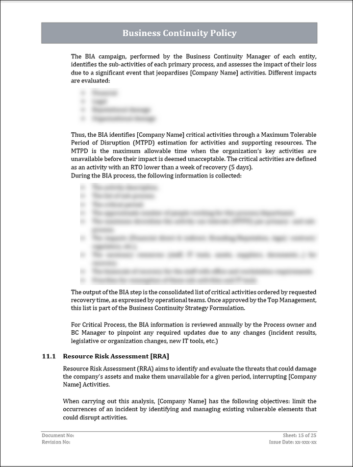 ISO 22301 Implementation Toolkit