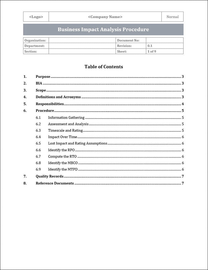ISO 22301 Implementation Toolkit