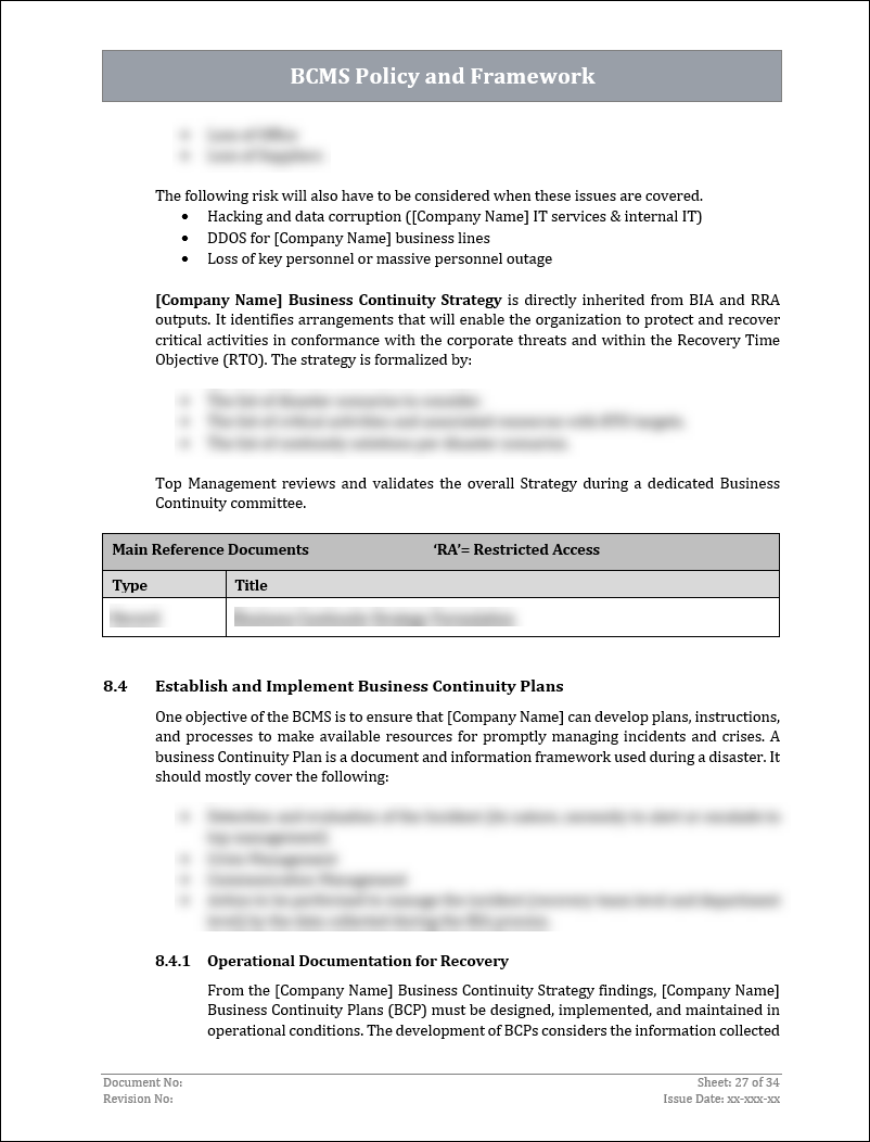 ISO 22301 Implementation Toolkit