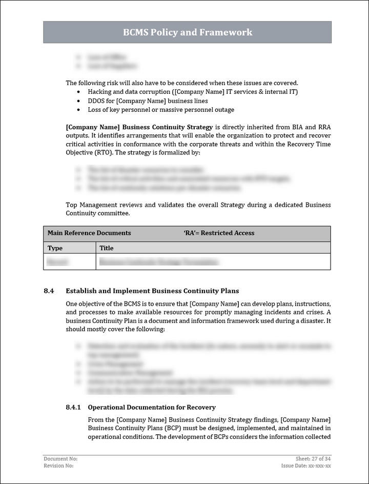 ISO 22301 Implementation Toolkit