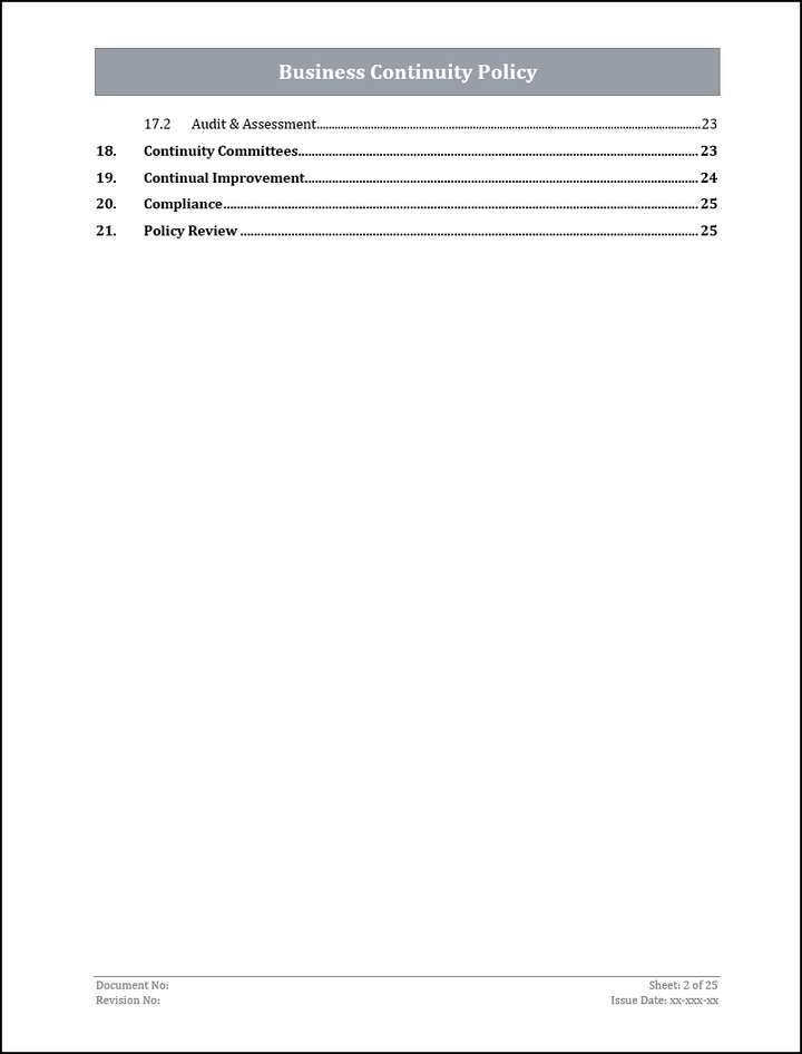 ISO 22301 Implementation Toolkit