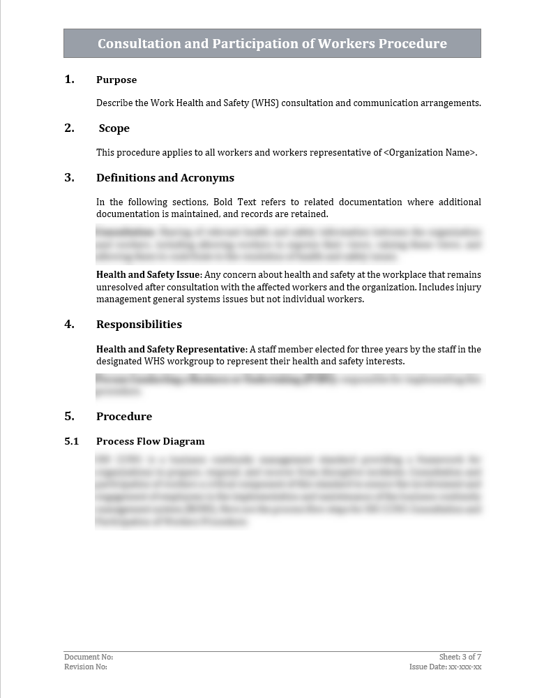 Consultation and Participation of Workers Procedure