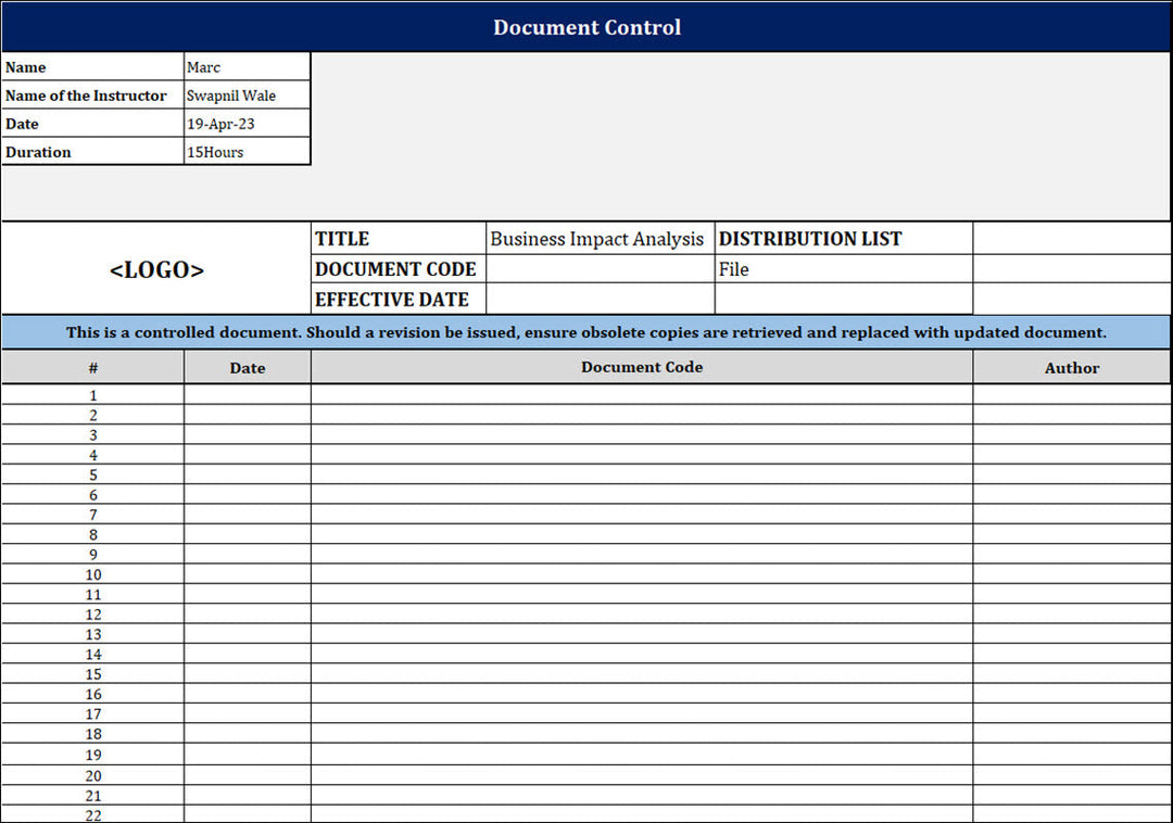 ISO 22301 Implementation Toolkit