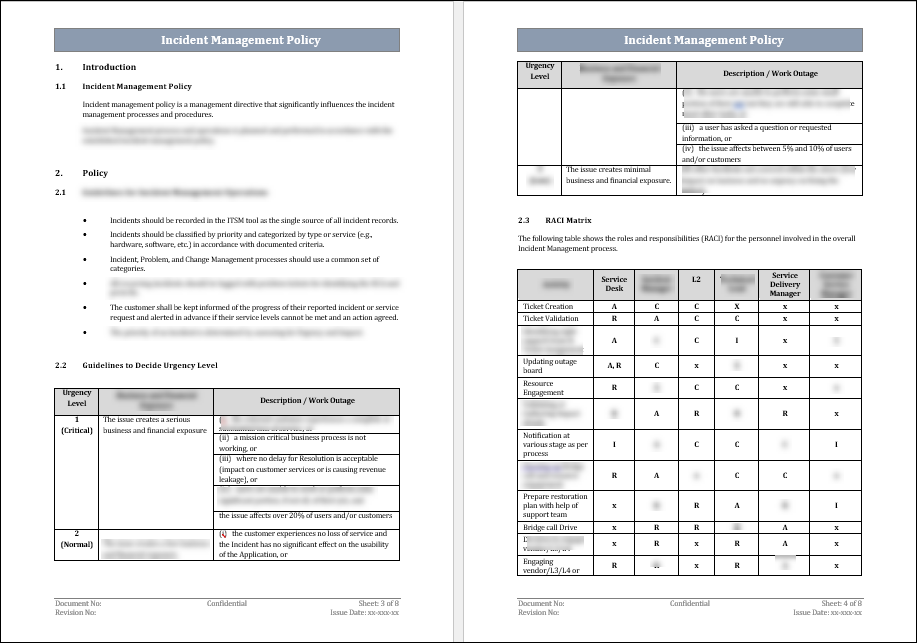 Incident Management Pack