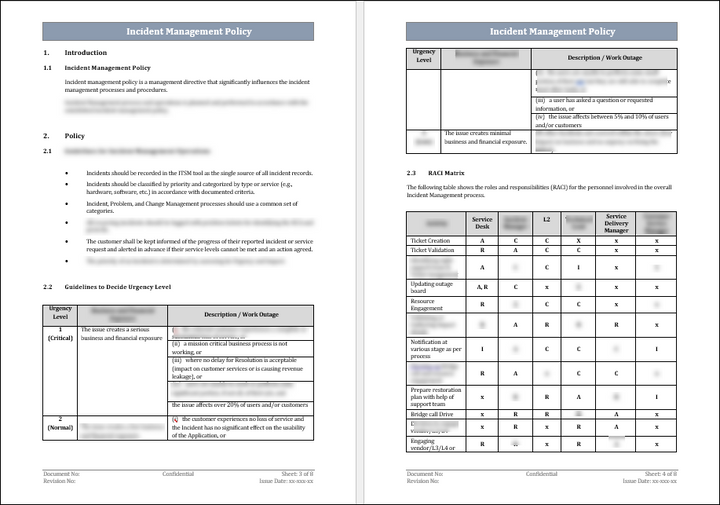 Incident Management Pack