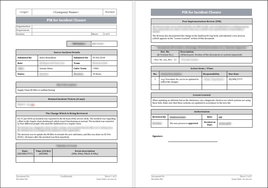 Incident Management Pack