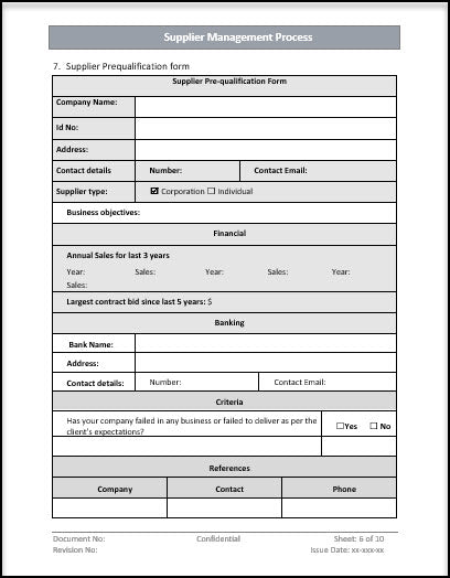 Supplier management process Template