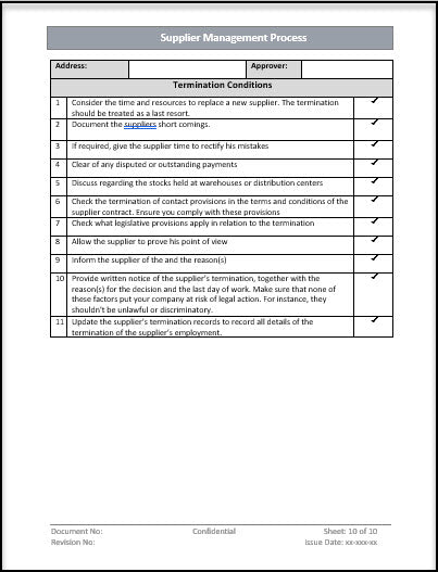Supplier management process Template
