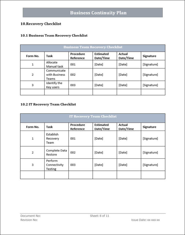 ISMS Business Continuity Plan