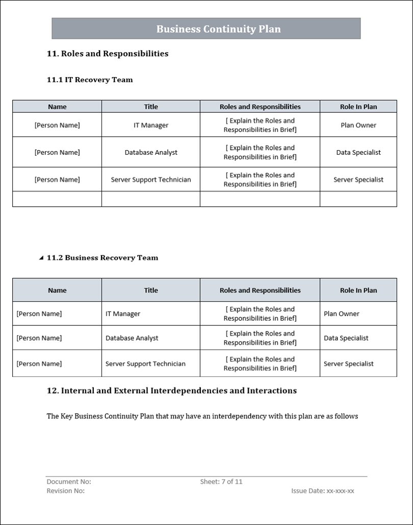 ISMS Business Continuity Plan