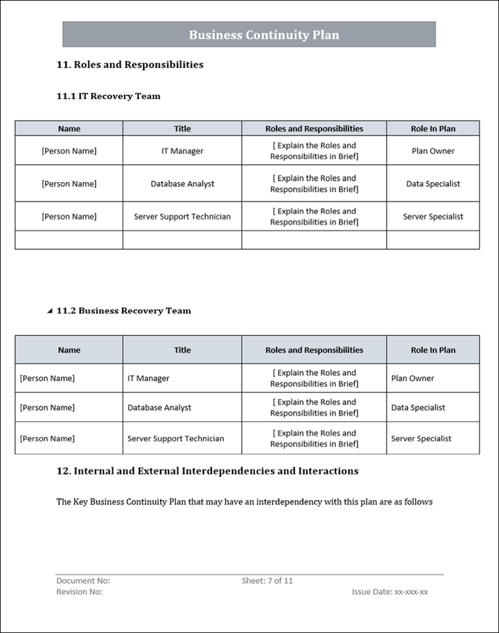 ISMS Business Continuity Plan
