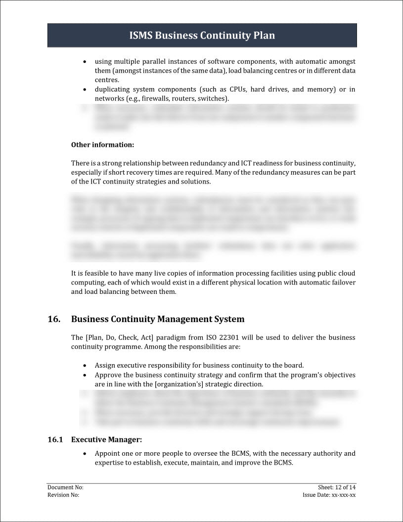 business continuity management iso 27001