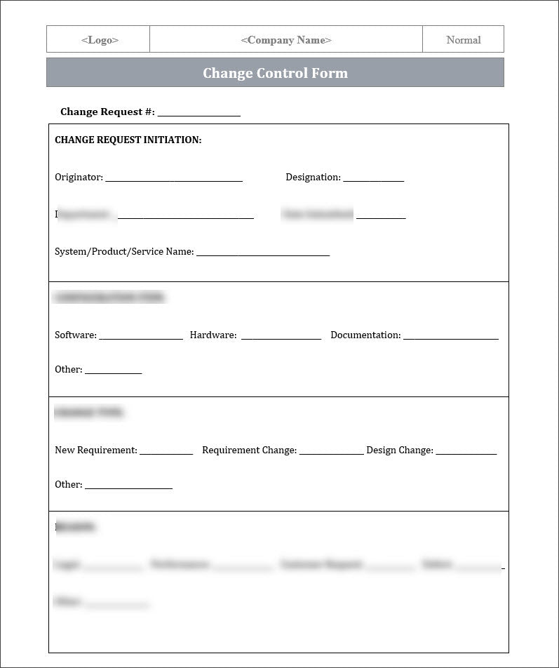 ISO 9001 Change Control Form Template – IT Governance Framework
