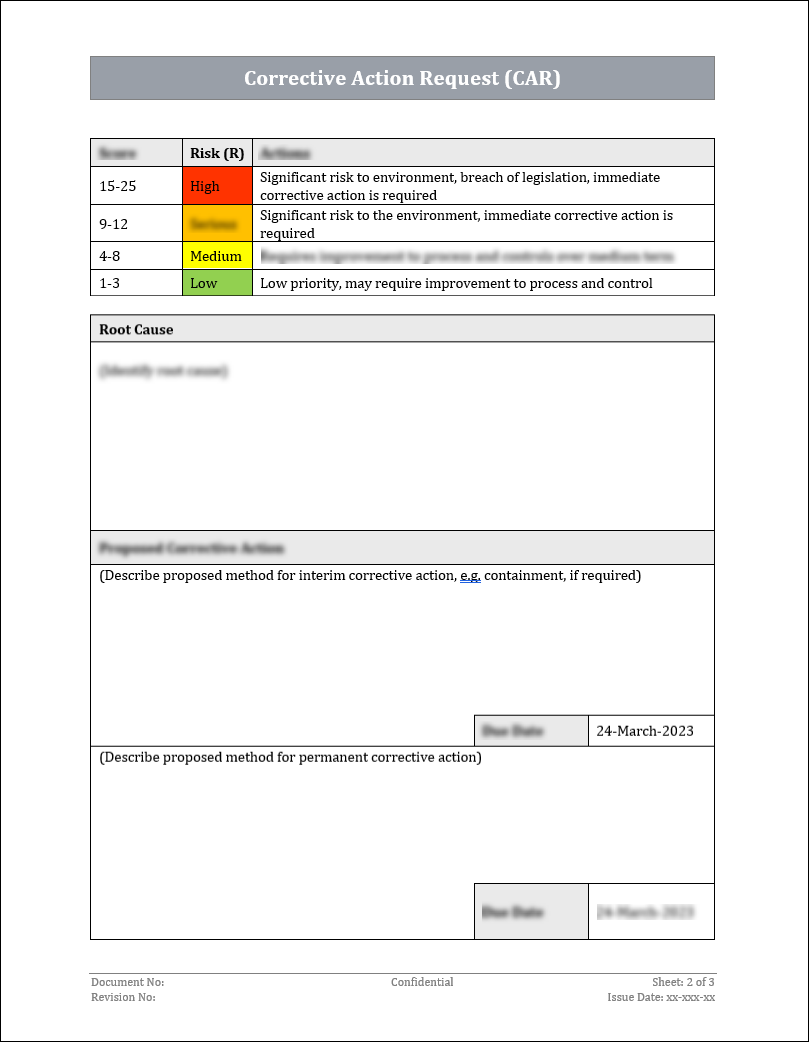 ISO 9001:QMS Corrective Action Request Template IT Governance Docs