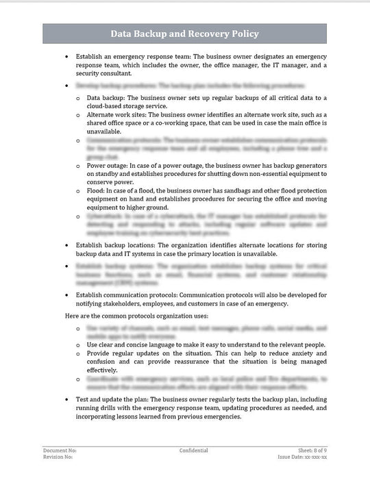 ISO 27001:2022 - Data Backup And Recovery Policy Template – IT ...