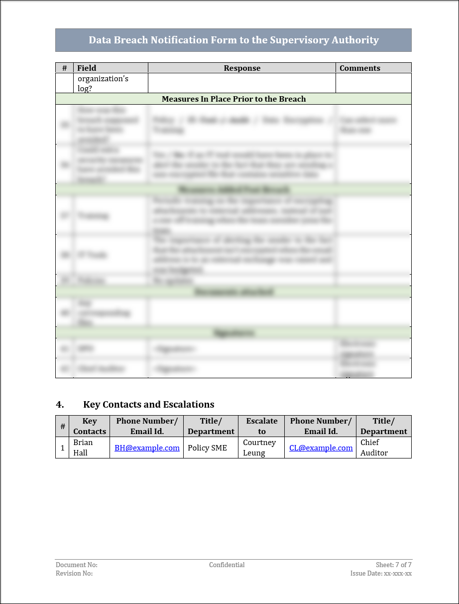 Data Breach Process Form.pdf Data Breach Notification Form To The Supervisory Authority Template ...