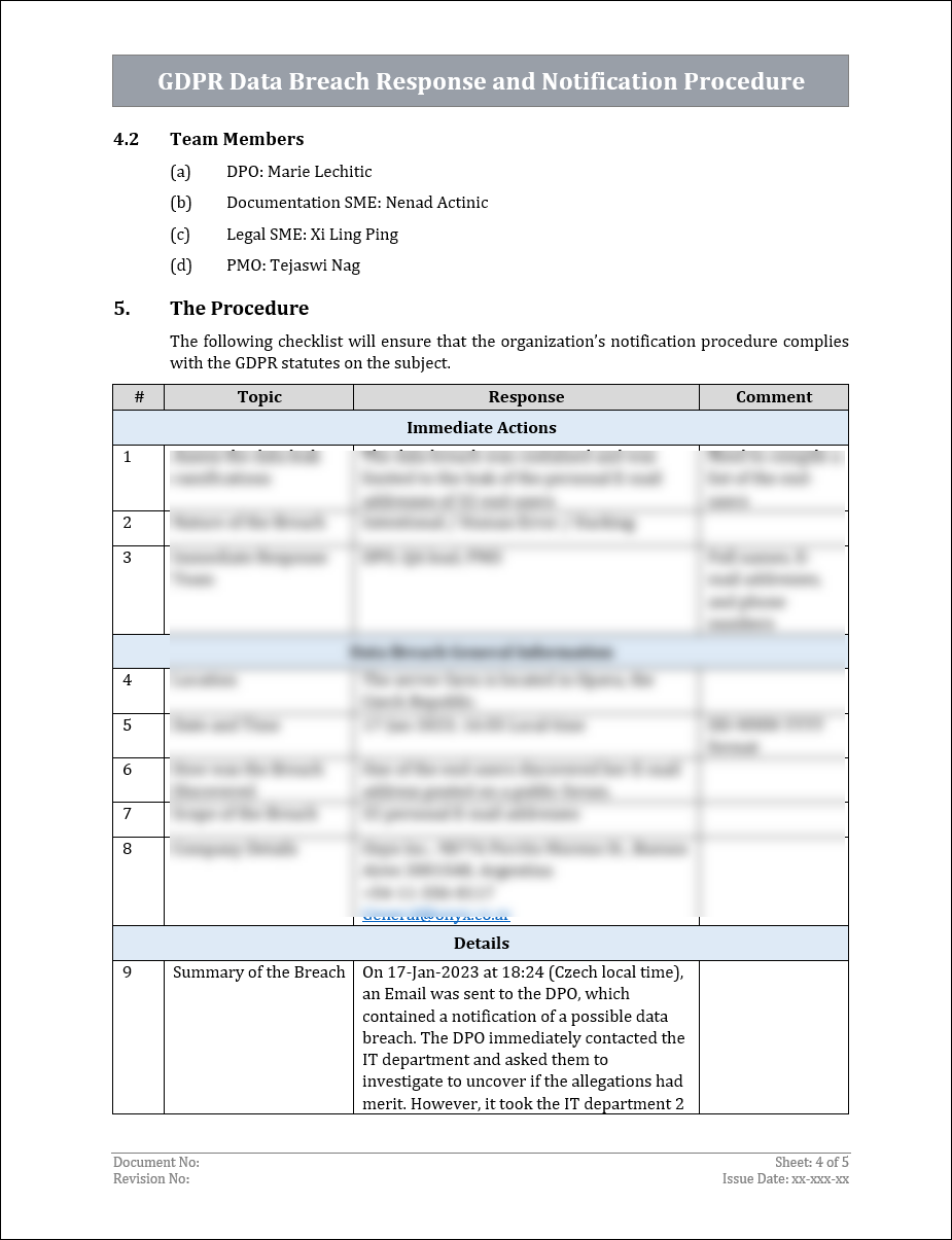 Notification Procedure GDPR Data Breach Response and Notification Procedure Template – IT ...
