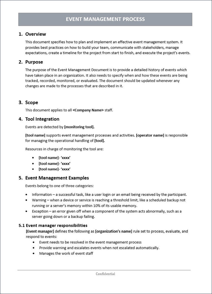 Event Management Process, ITSM Event Management Process