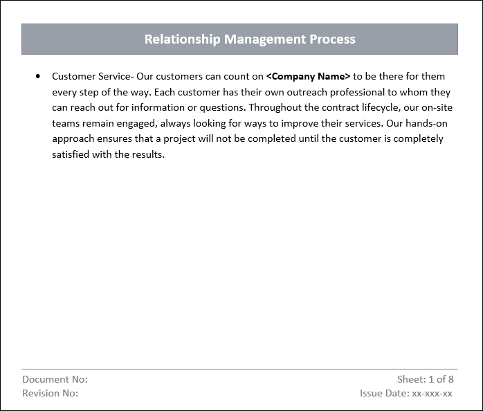 Relationship Management Process Template Word