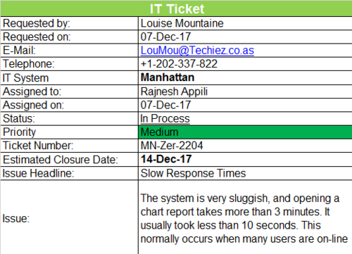 IT Support Ticket Template