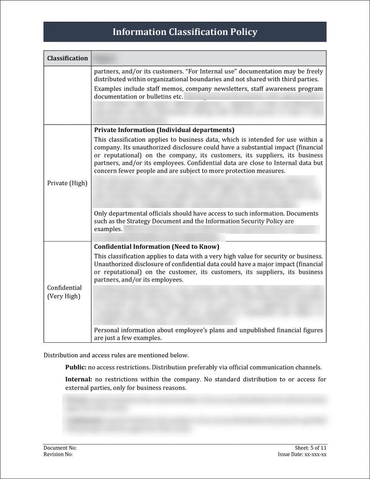 ISO 27001:2022 - Information Classification Policy Template