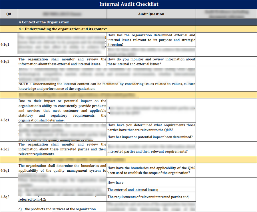 Qms Internal Audit Report.pdf ISO 9001: QMS Internal Audit Checklist (Excel) – IT Governance Framework