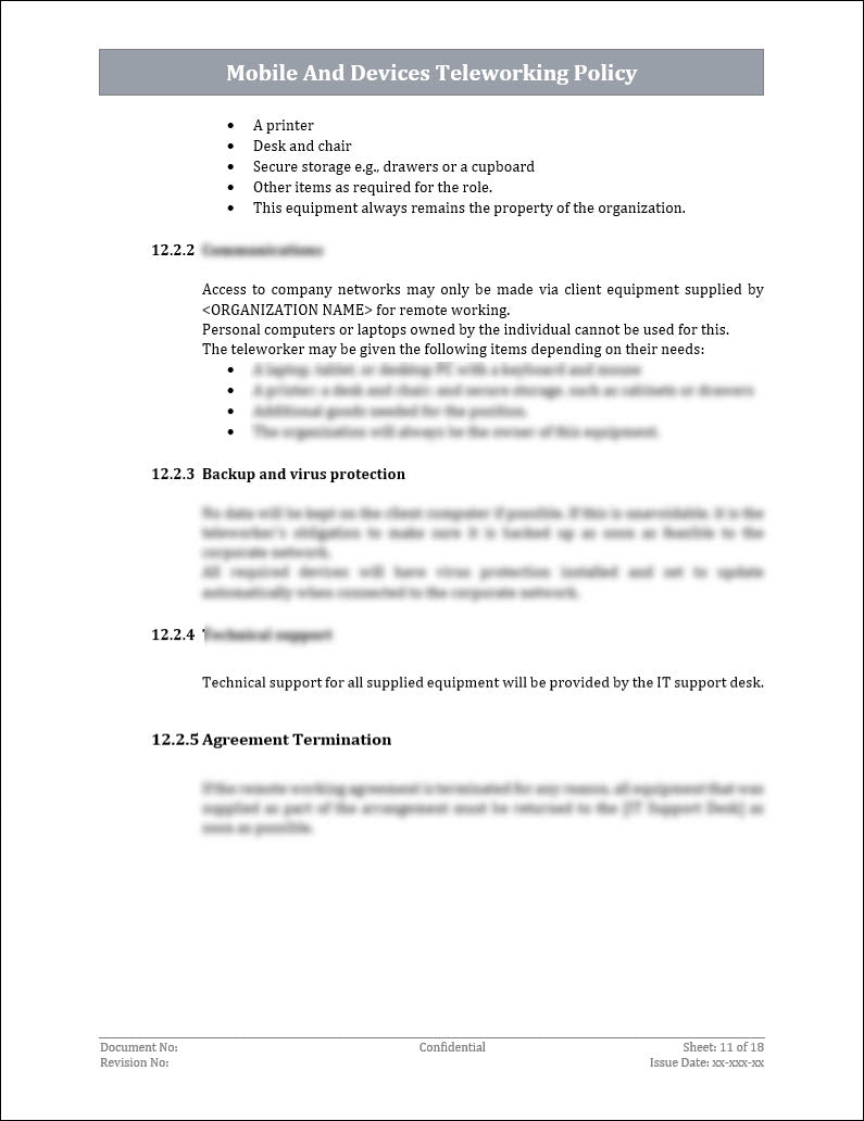 ISO 27001:2022 Mobile And Devices Teleworking Policy Template IT ISO 27001:2022 Mobile And Devices Teleworking Policy Template IT