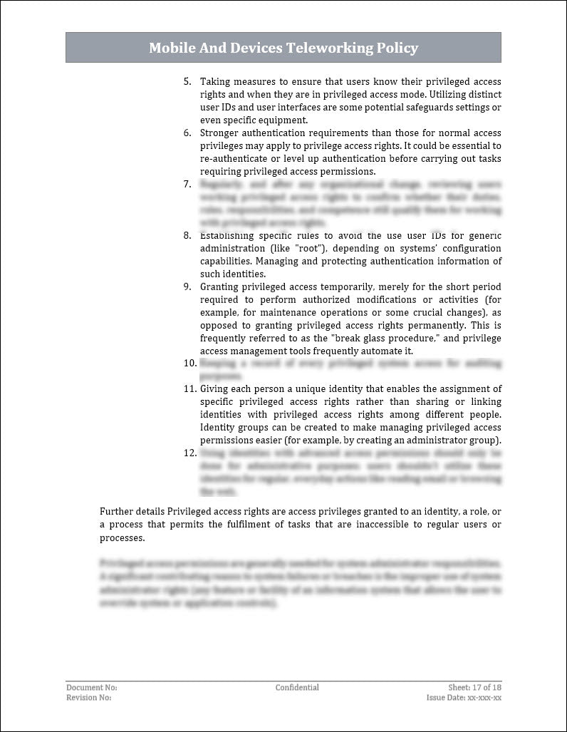 ISO 27001:2022 Mobile And Devices Teleworking Policy Template IT ISO 27001:2022 Mobile And Devices Teleworking Policy Template IT