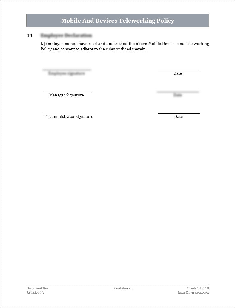 ISO 27001:2022 Mobile And Devices Teleworking Policy Template IT ISO 27001:2022 Mobile And Devices Teleworking Policy Template IT