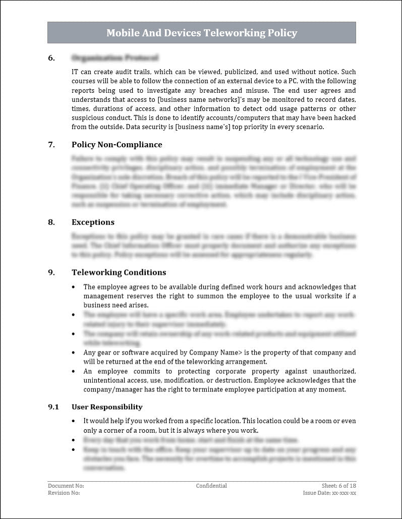 ISO 27001:2022 Mobile And Devices Teleworking Policy Template IT ISO 27001:2022 Mobile And Devices Teleworking Policy Template IT