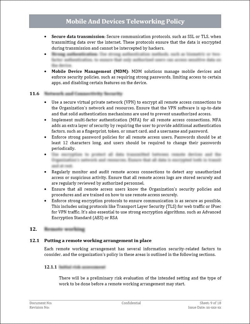 ISO 27001:2022 Mobile And Devices Teleworking Policy Template IT ISO 27001:2022 Mobile And Devices Teleworking Policy Template IT