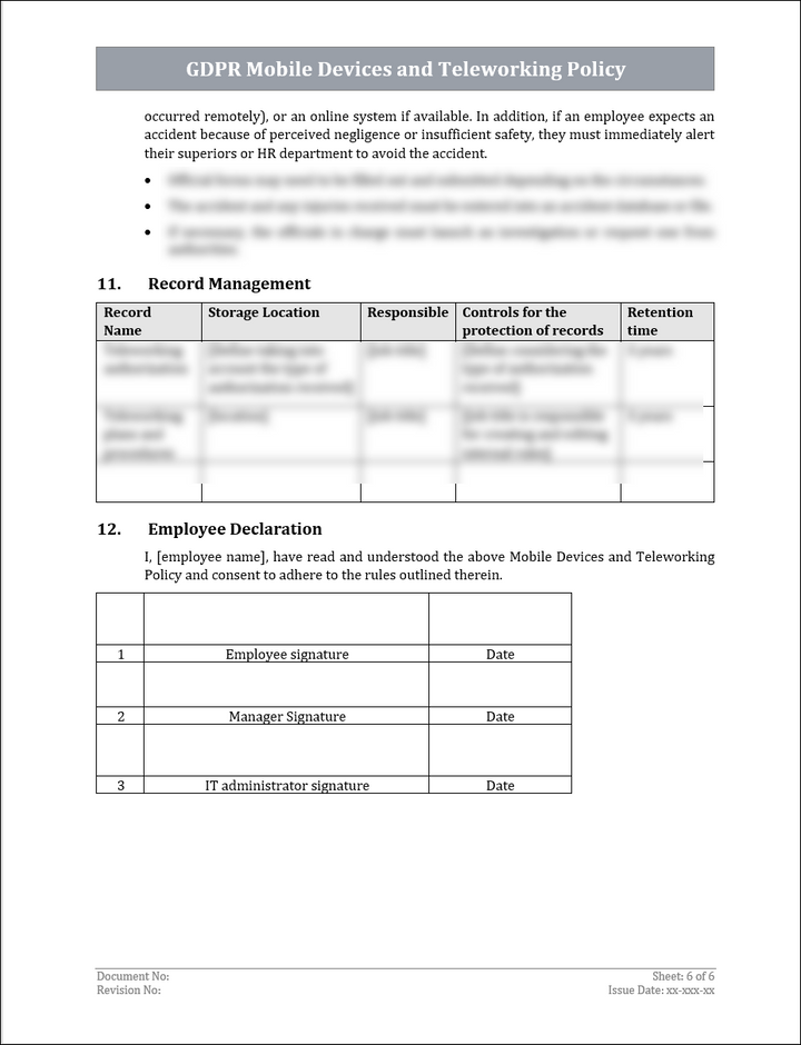 GDPR Mobile Devices and Teleworking Policy Template IT Governance Docs