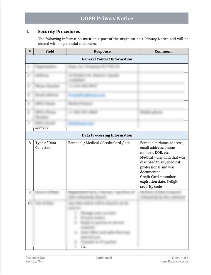 GDPR Privacy Notice Template IT Governance Docs