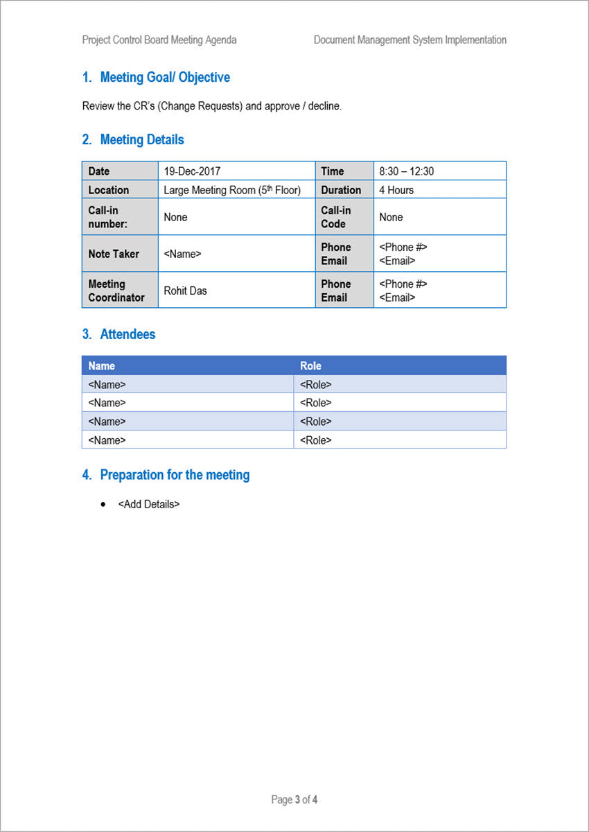 Meetings Management Pack