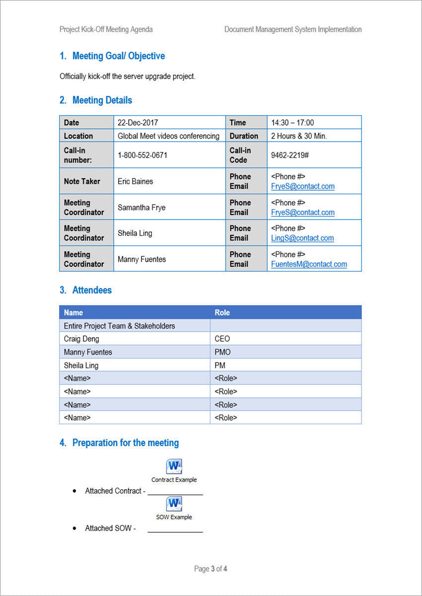 Meetings Management Pack