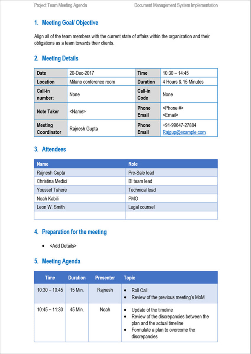 Meetings Management Pack