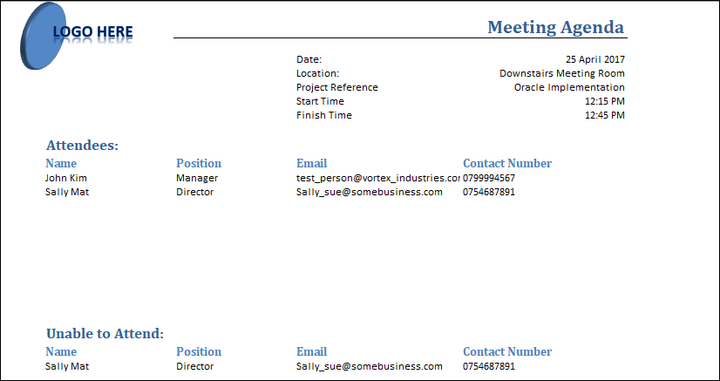 Meeting Agenda Templates