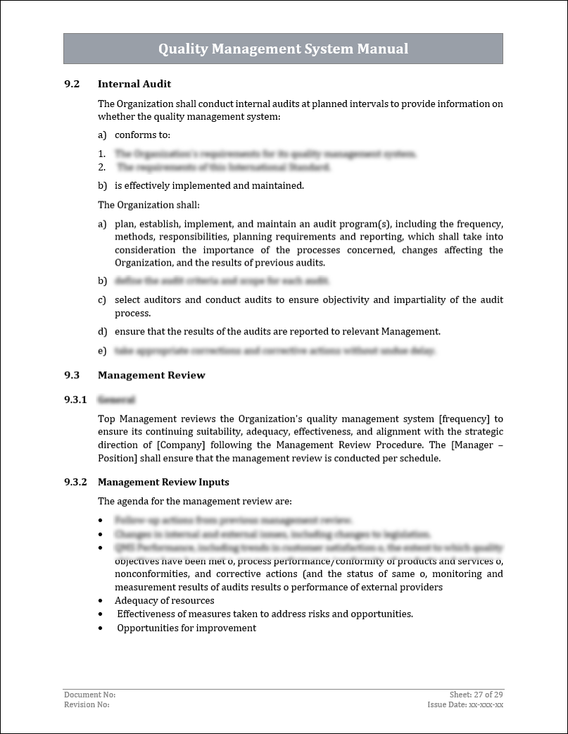 Qms Header Sample ISO 9001:QMS Quality Management System Manual Template – IT Governance ...