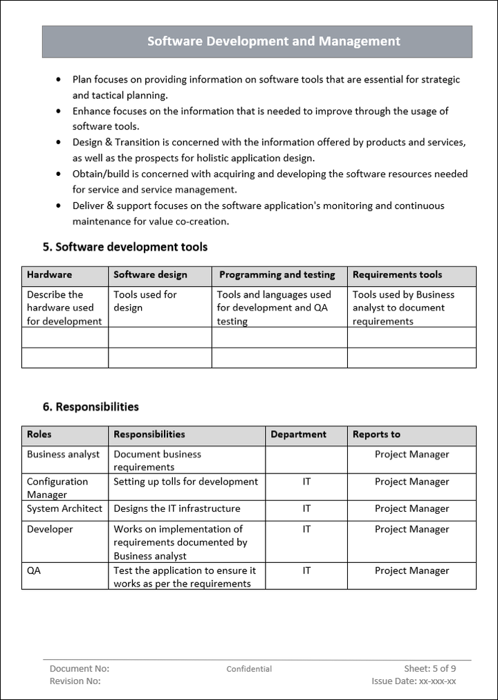 Software Development and Management Responsibilities