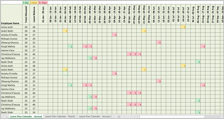 Resource and Capacity Excel Plans