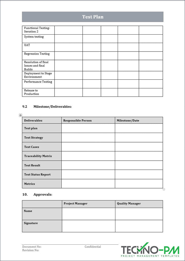 Test Plan Template