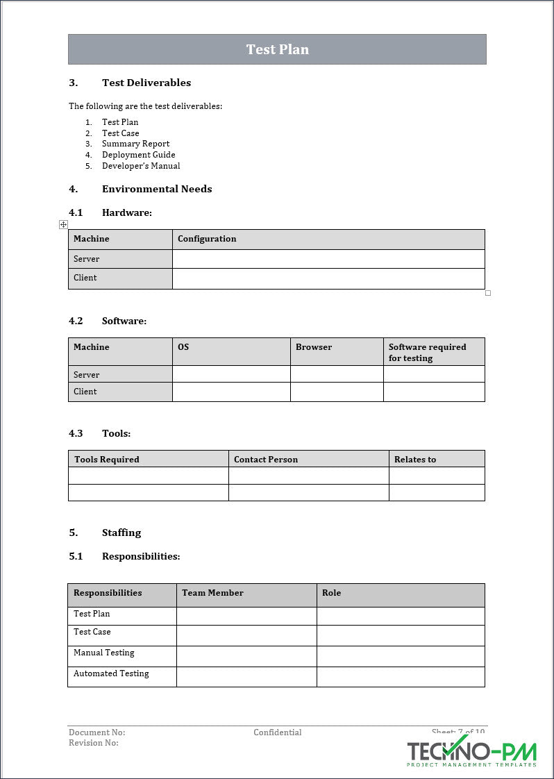 Test Plan Template