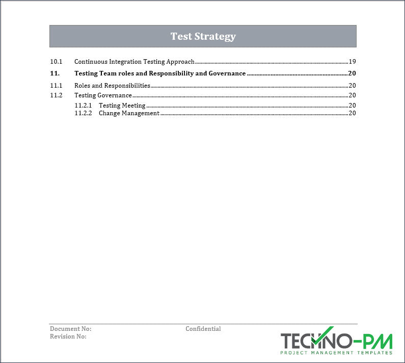 Test Strategy Template