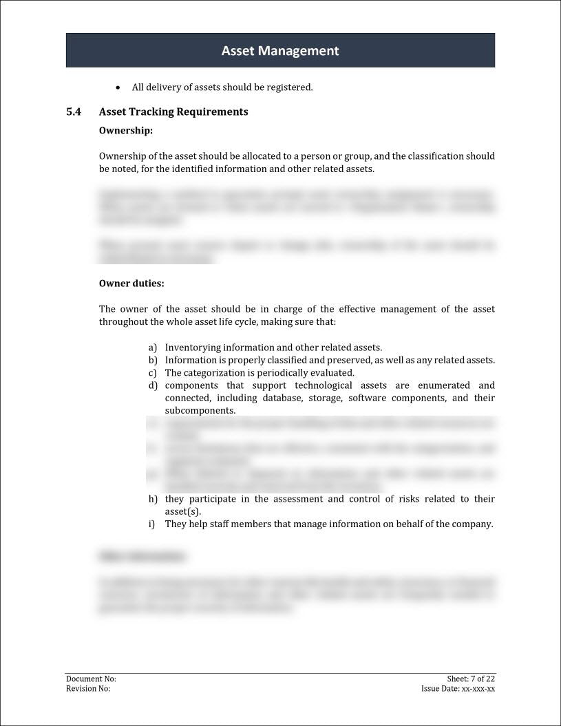 ISO 27001:2022 - Asset Management Policy Template – IT Governance Framework