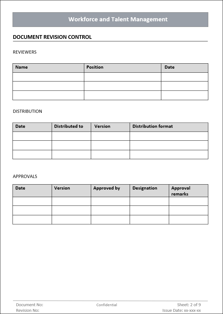 Workforce and Talent Management Revision Control