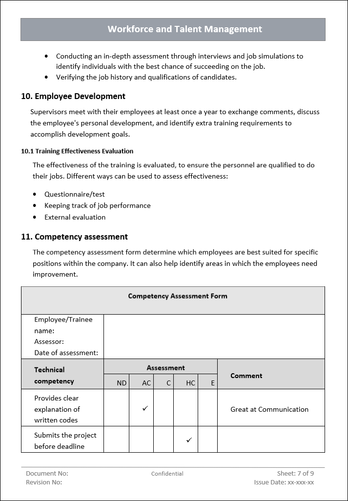 Workforce and Talent Management Template